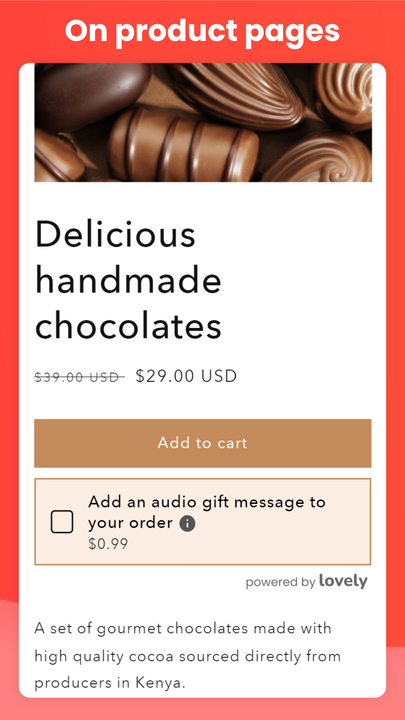 Widget de Love en las páginas de productos