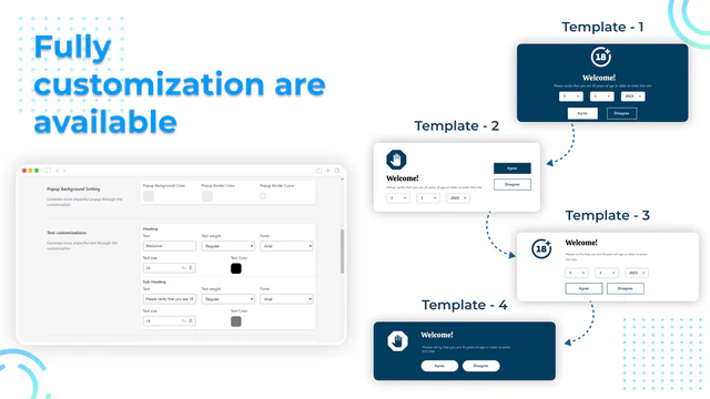 configuração do pop-up de verificação de idade no aplicativo shopify