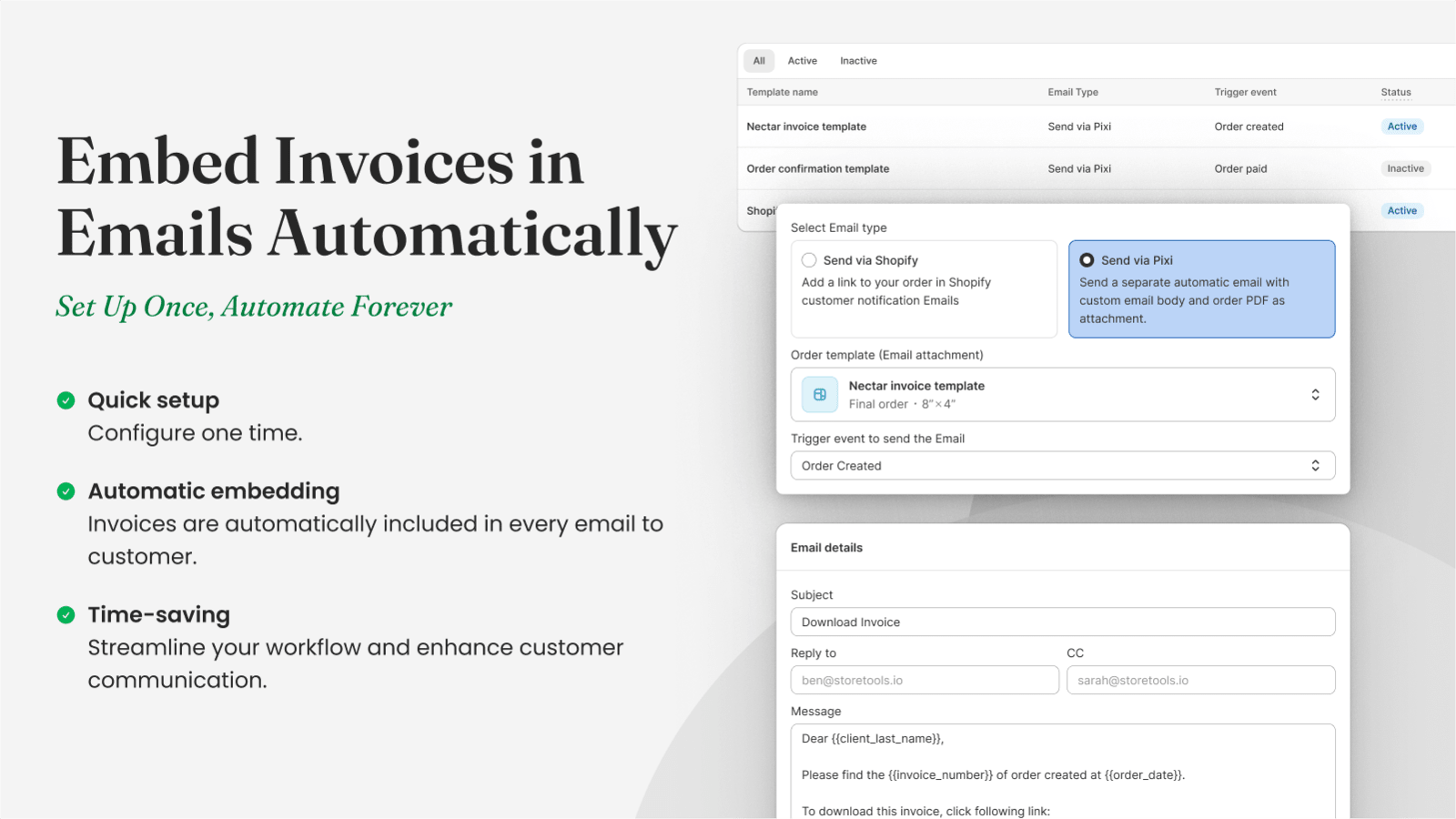 Pixi Invoice PDF Order Printer Screenshot