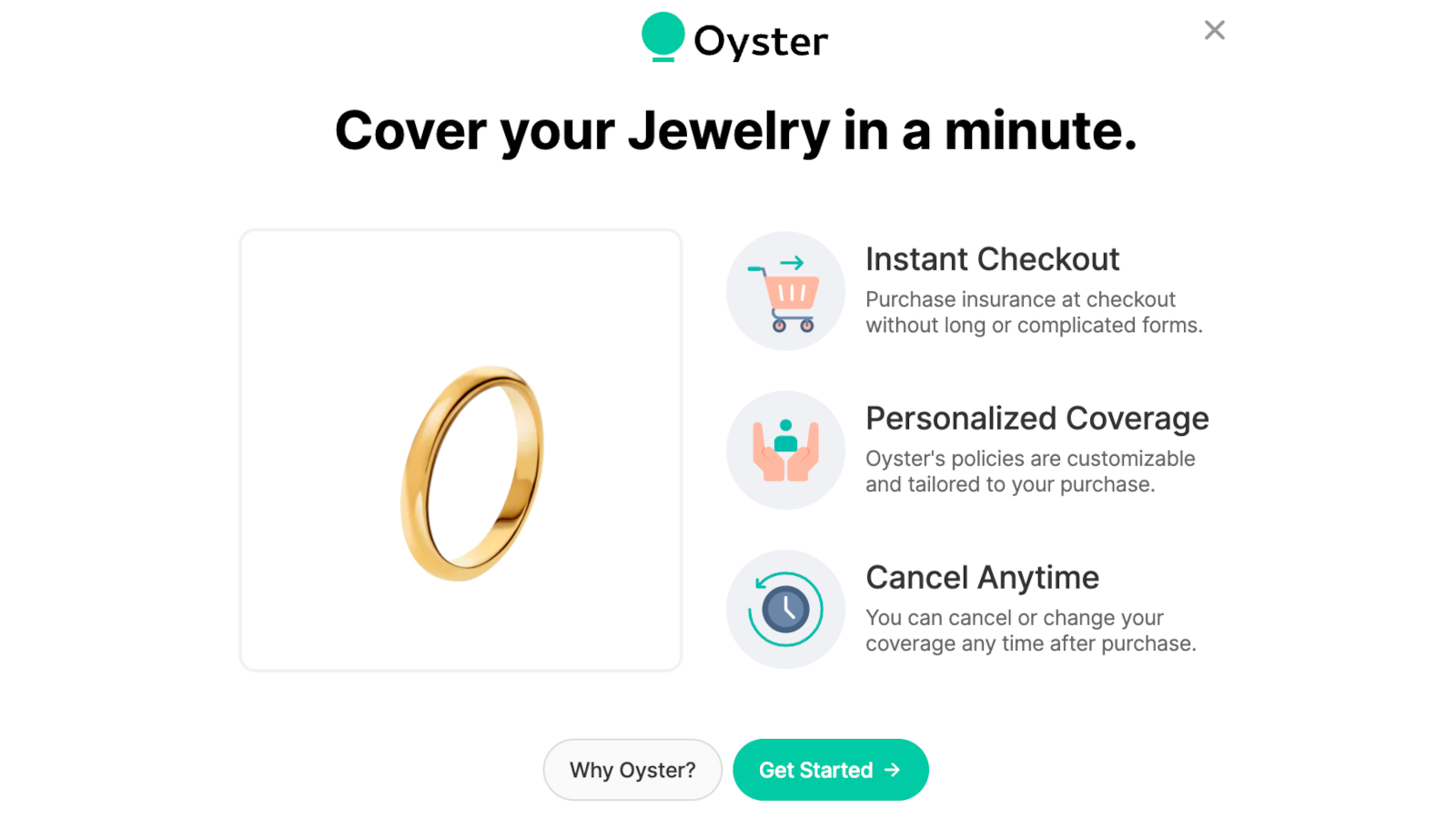 Oyster assure les vélos, les bijoux, l'électronique et les objets de collection.