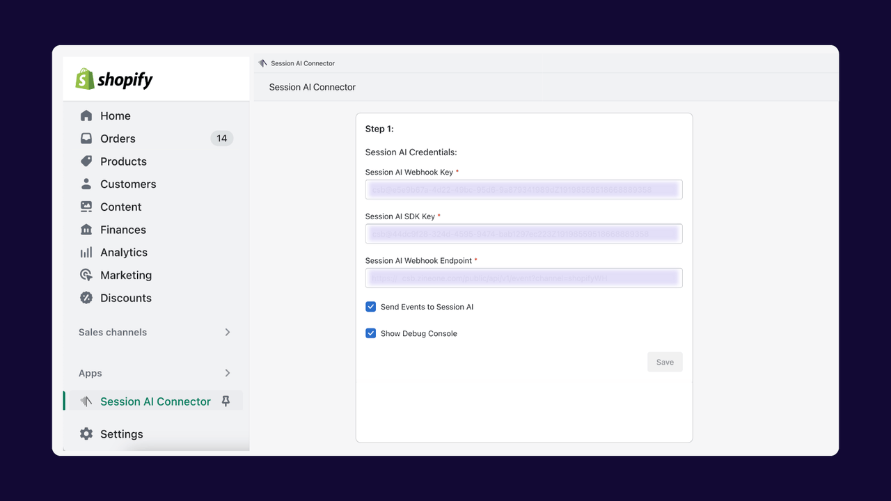 Session AI Connector-sida