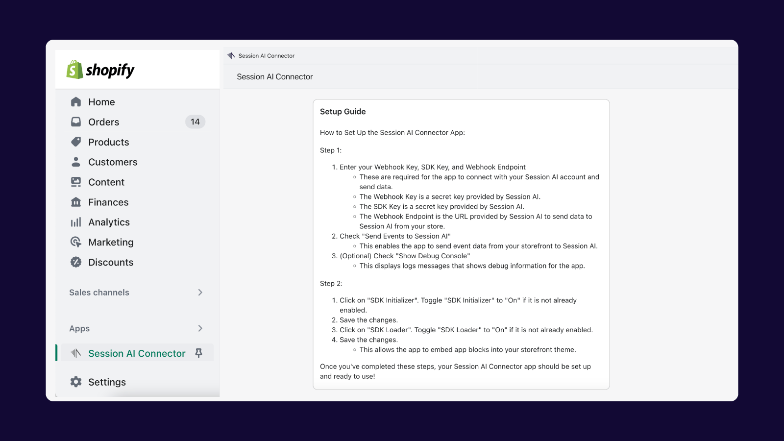 Guía de configuración de Session AI