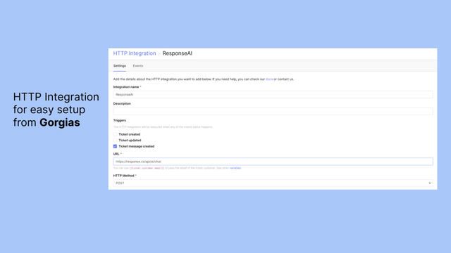 Simply add a Gorgias HTTP Integration