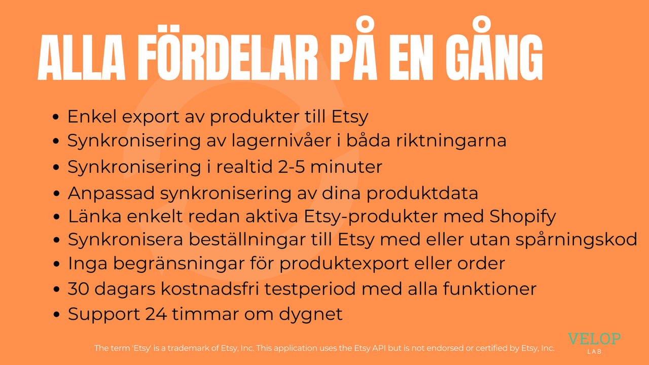 Alla funktioner för Etsy