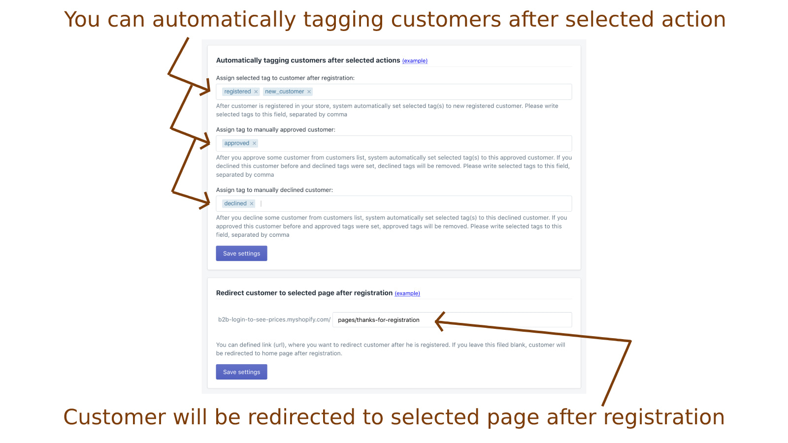 How to redirect customers after login or registration in Shopify