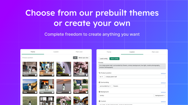Choose from our pre-built themes or create your own