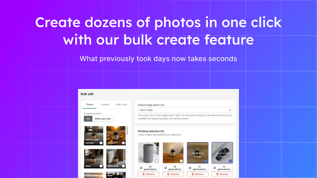 Crea docenas de fotos en un clic con la creación en masa