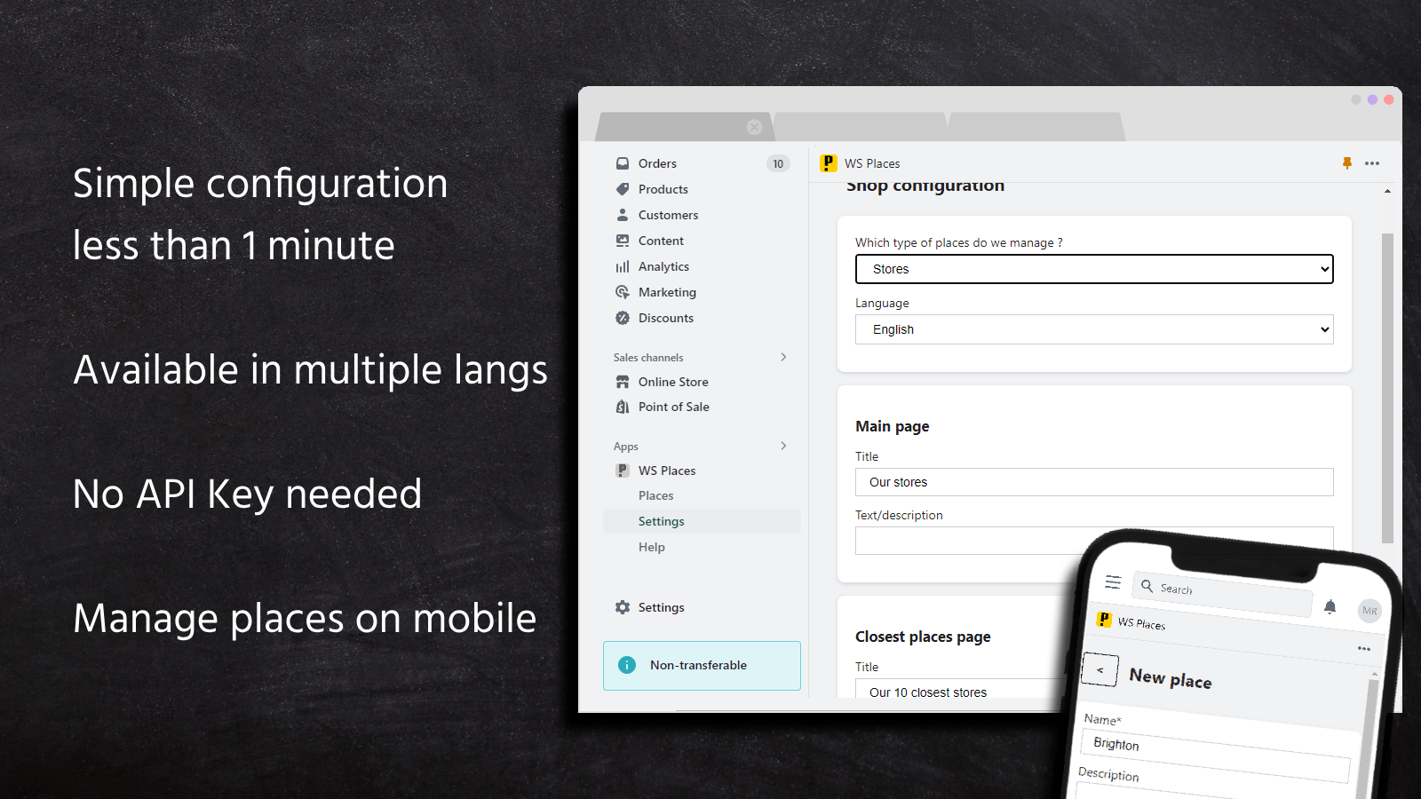 Configuratie van WS Places, de winkelzoeker