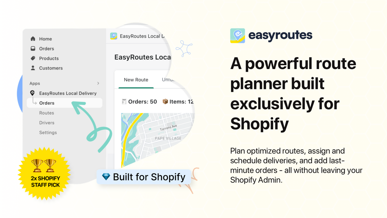 EasyRoutes Local Delivery — Best Route Planner for Shopify