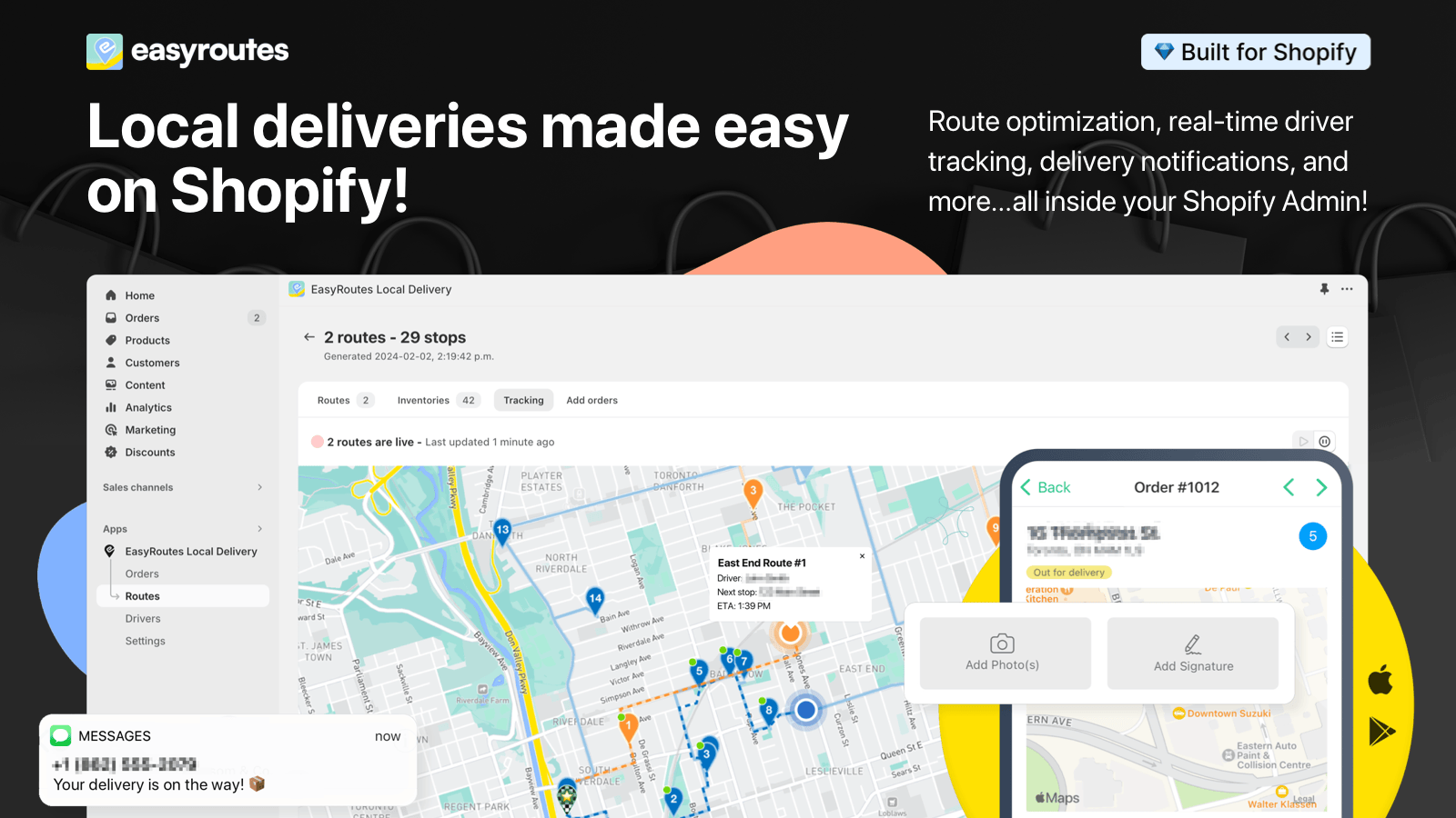 EasyRoutes Local Delivery Screenshot