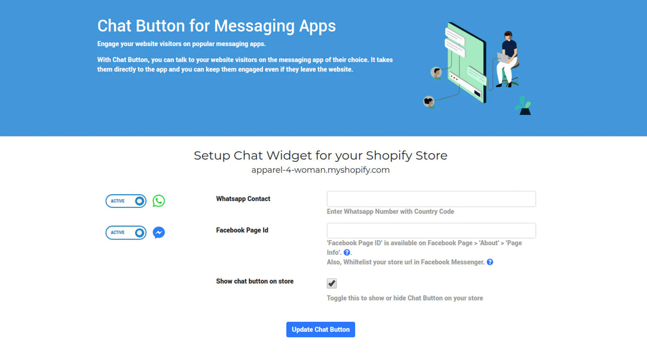 Chat Button für Messaging Apps