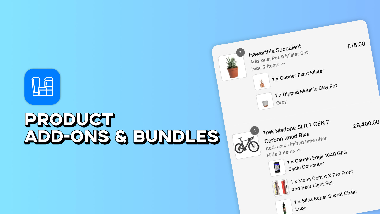 product add-ons & bundels