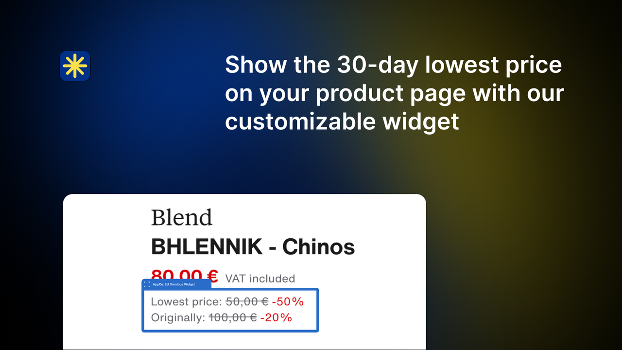 Show the 30-day lowest price on your store