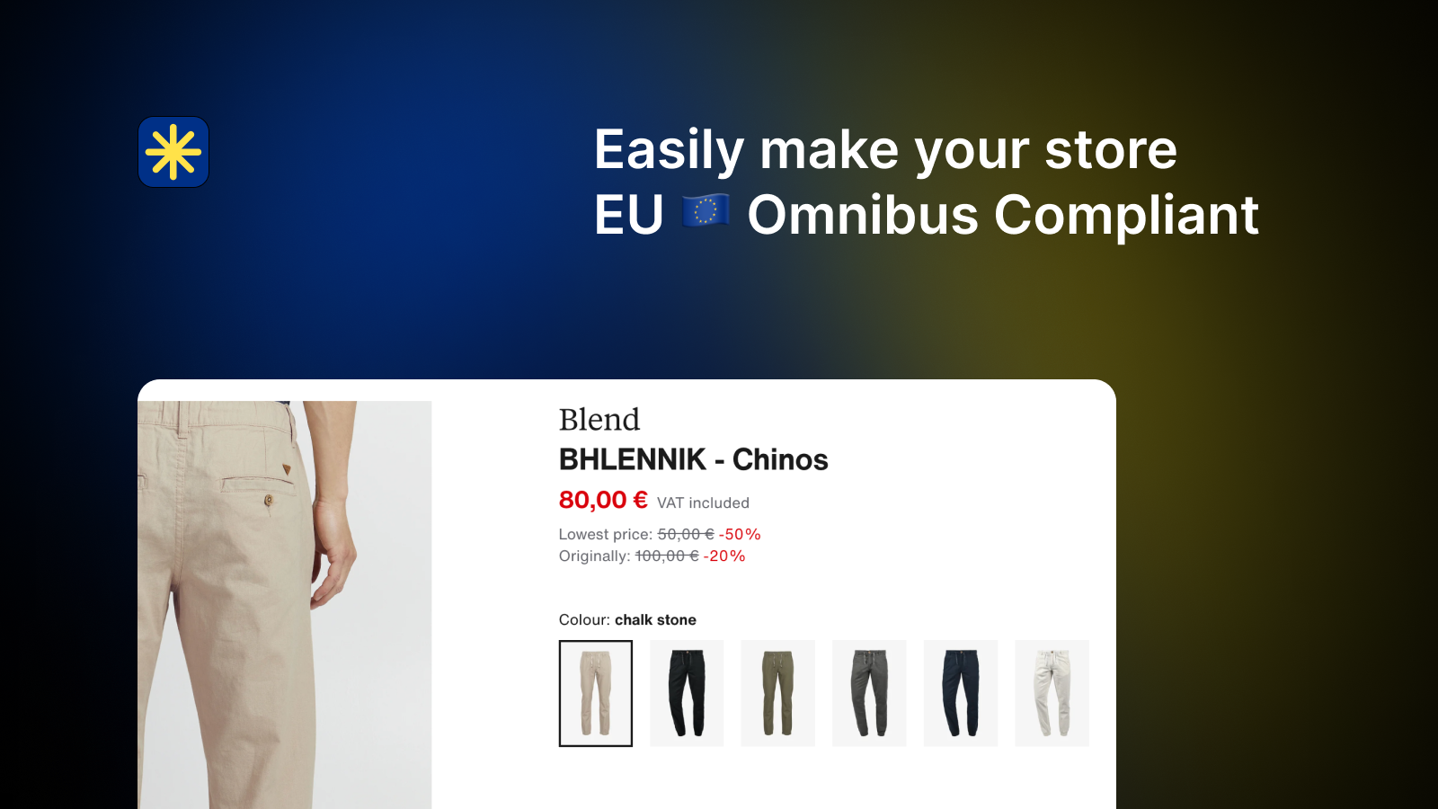 Maak eenvoudig uw winkel EU Omnibus Conform