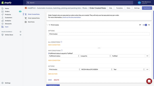 Automate all actions with rules