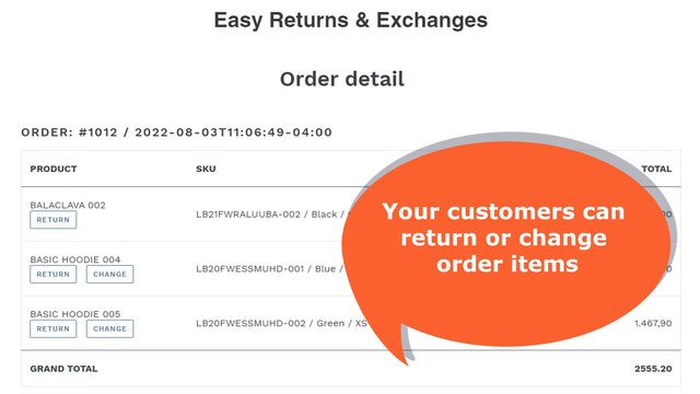 Uw klanten kunnen bestellingen retourneren of ruilen