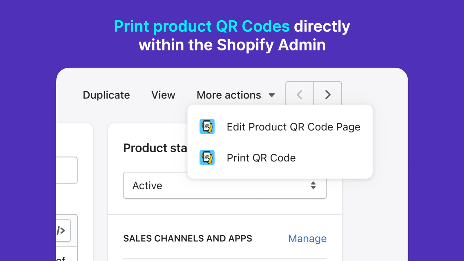 Print produkt QR-koder direkte fra Shopify Admin