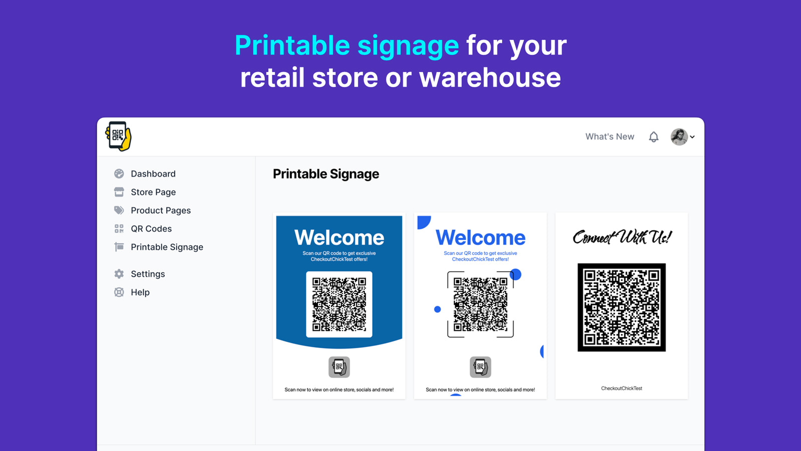 Print out signage for your retail store or warehouse