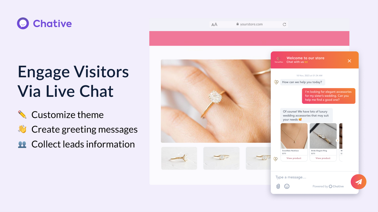 Involucre a los visitantes a través del chat en vivo