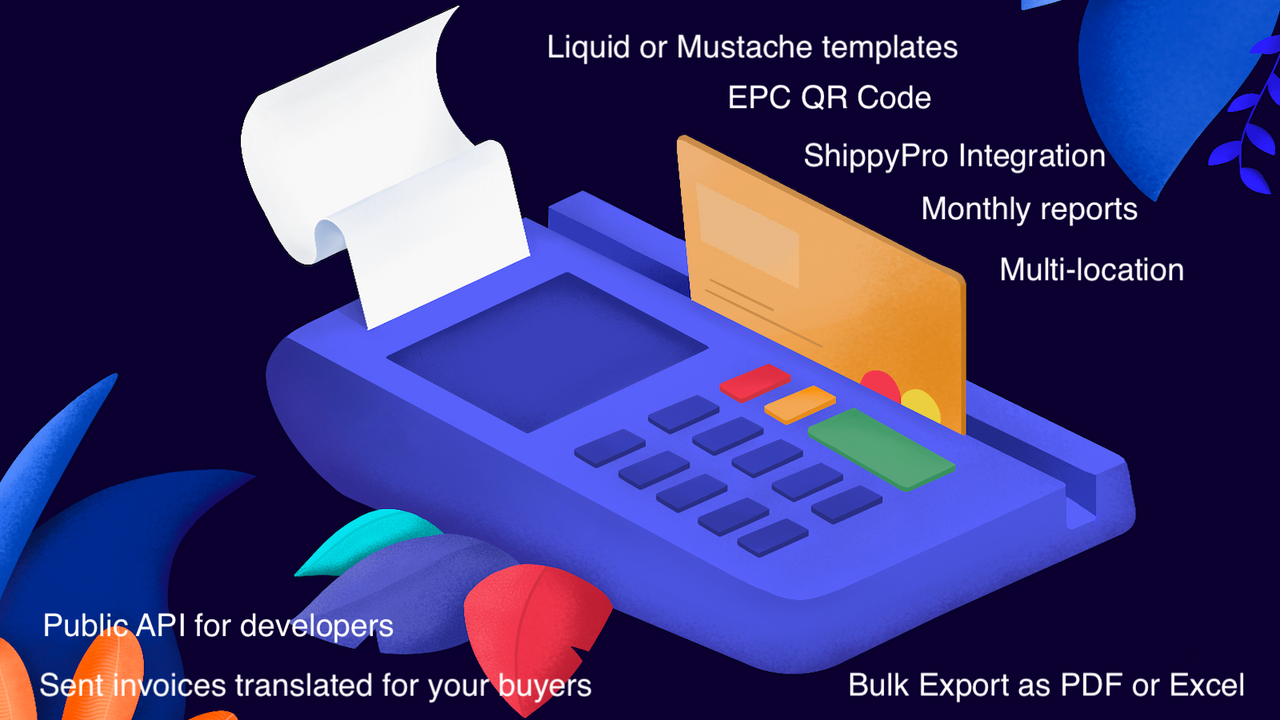 发票，EPC QR，批量导出，多地点，多语言