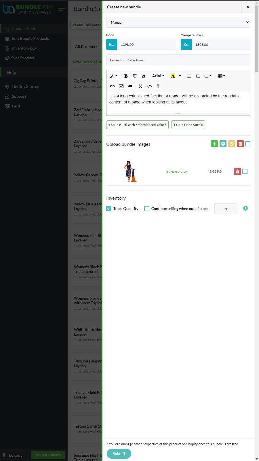BVC ‑ Bundle App Screenshot