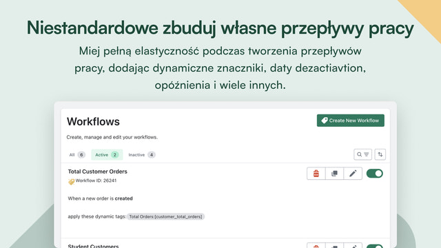 Zarządzaj klientami za pomocą wyzwalaczy i warunków.