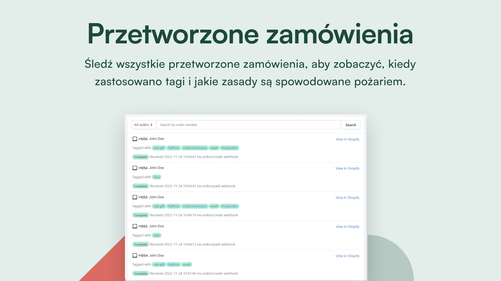 Poprzednie zamówienia - zastosuj zasady, twórz segmenty.