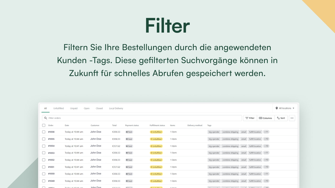 Maßgeschneiderte Tagging-Regeln nach Bedarf erstellen.