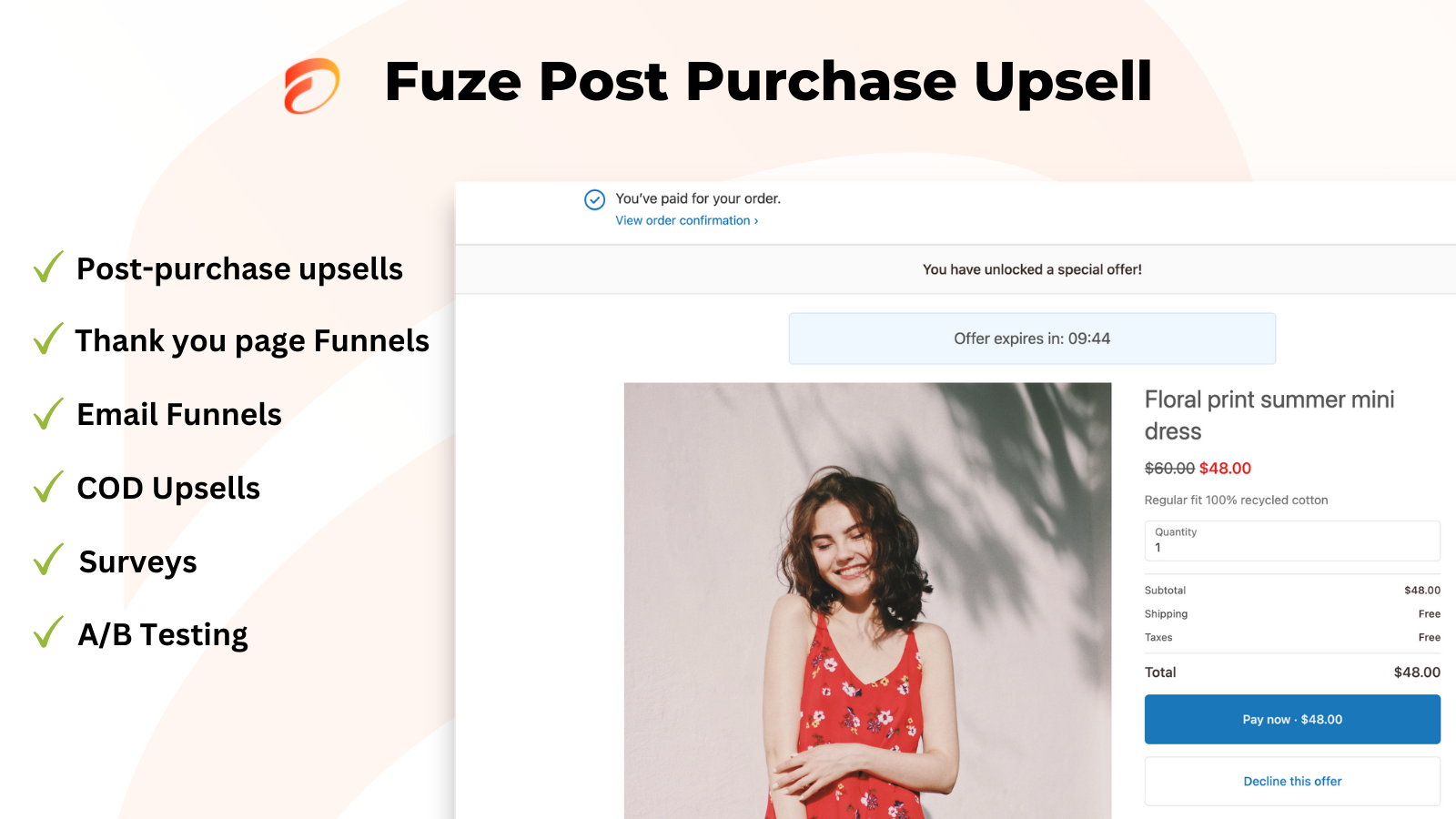Fuze: COD Post Purchase Upsell Screenshot