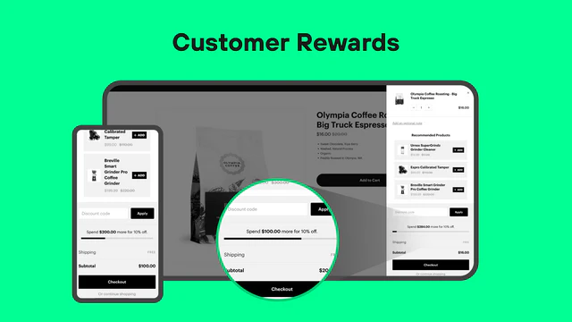 Rewards bar - Gratis Verzending, Kortingen, Geschenken bij minimale uitgave