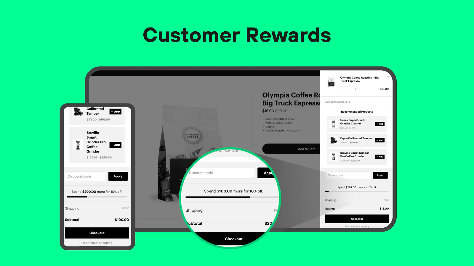 Rewards bar - Gratis Forsendelse, Rabatter, Gaver ved minimum forbrug