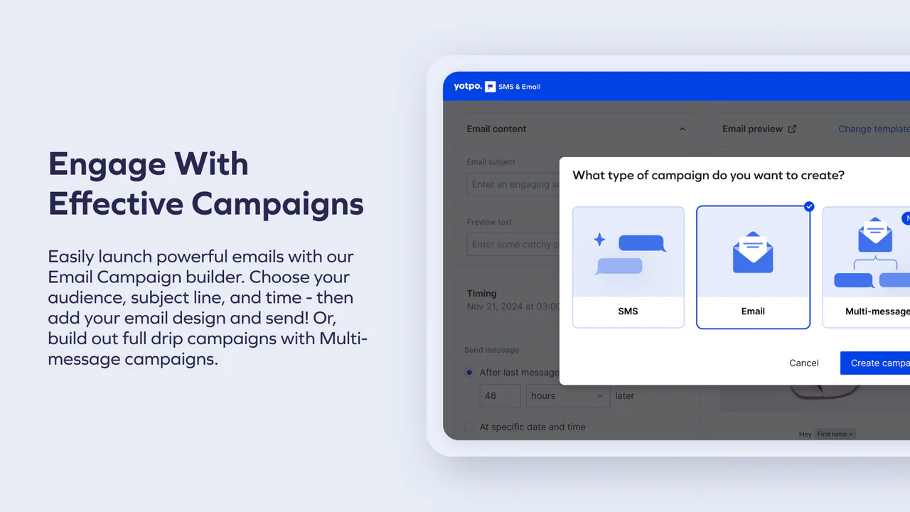 Engagera med effektiva kampanjer - Skapa e-post & SMS-kampanjer