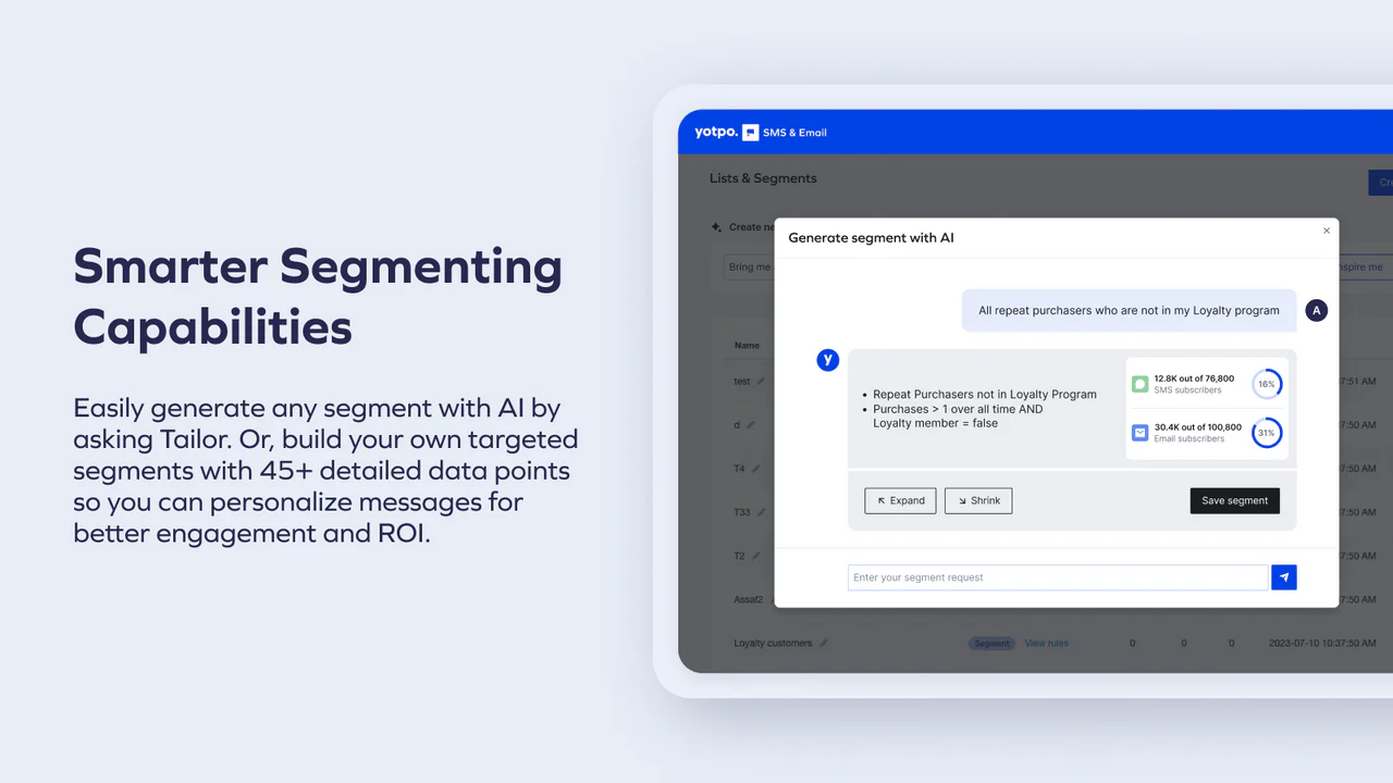 Capacités de segmentation intelligentes - Segmentez avec un outil puissant