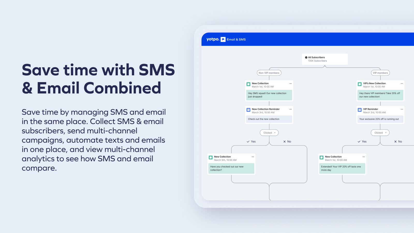 Save time with SMS & Email Combined- texts & emails in one place