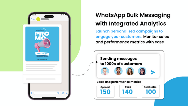 Mensagens em massa no WhatsApp com análises integradas