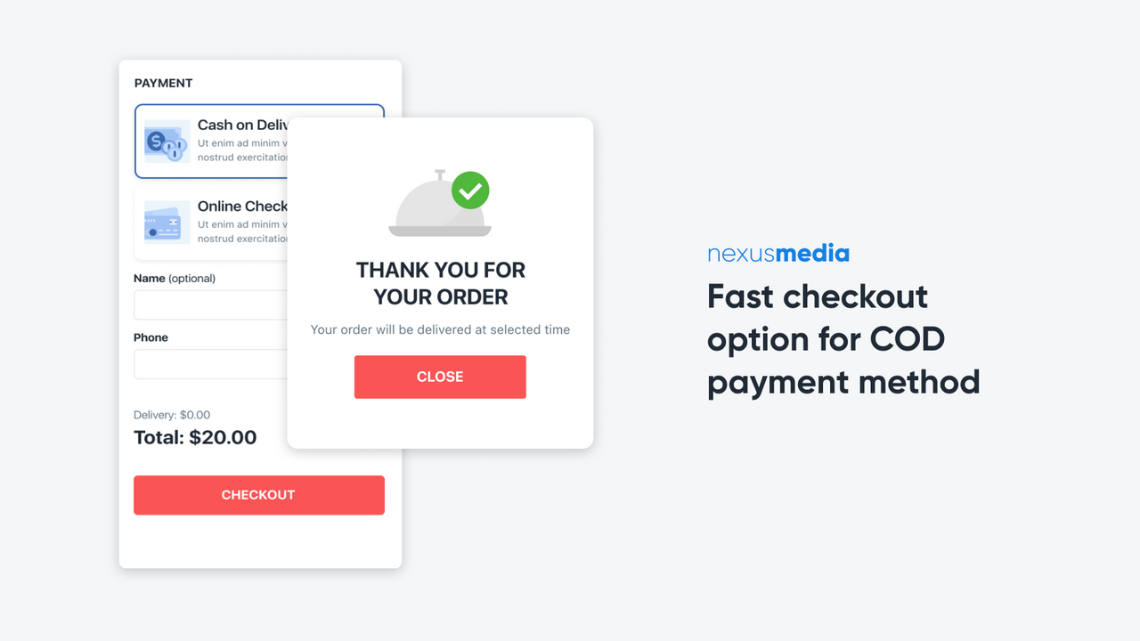 Fast checkout option for COD payment method