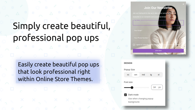 Créez simplement de beaux pop-ups professionnels