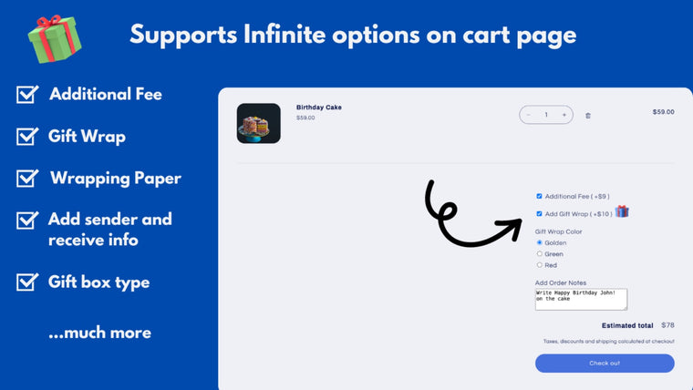 Cypher Cart Option & Surcharge Screenshot