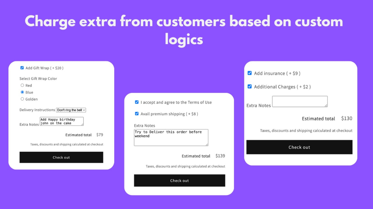 Cart Surcharges and Fees