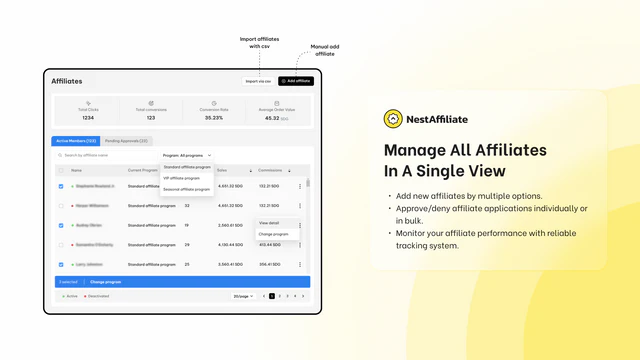 Administrer alle affiliates i et intuitivt og omfattende dashboard