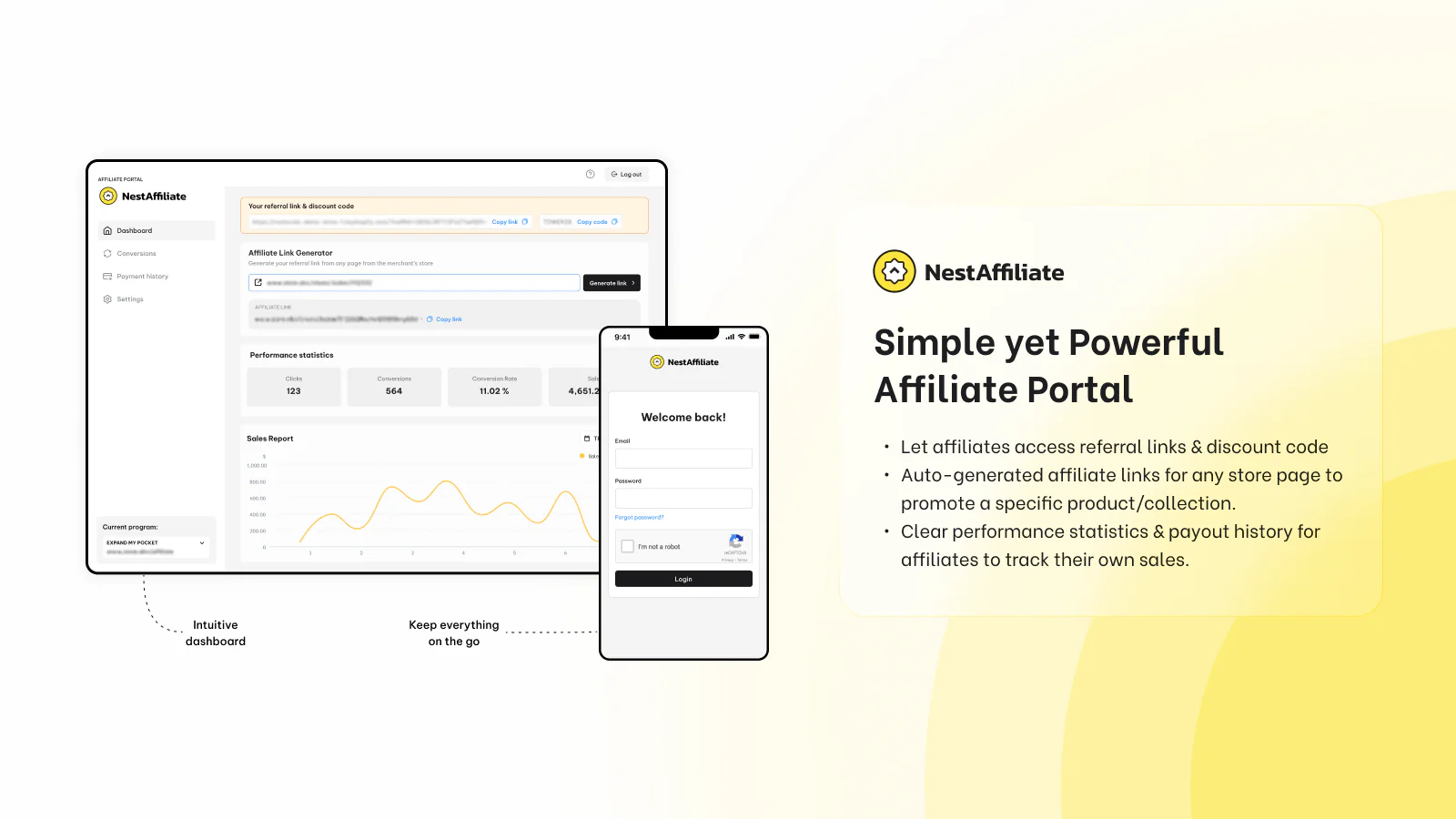 Simple yet powerful affiliate portal