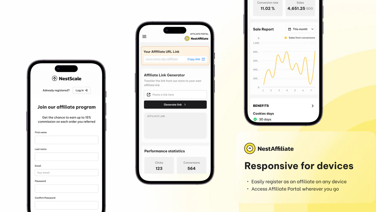 Mobilresponsiv affiliate-portal