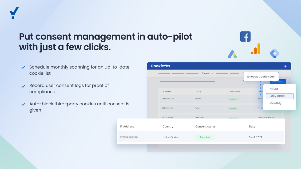 website scan result on cookieyes cookie consent solution