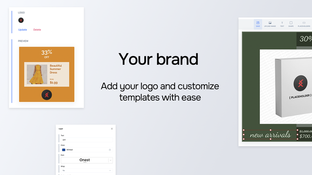 Your brand - fully customizable posts