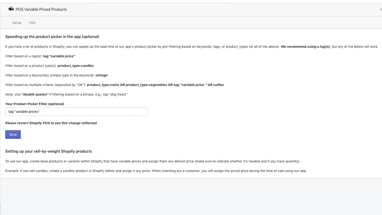 Configuración de la aplicación