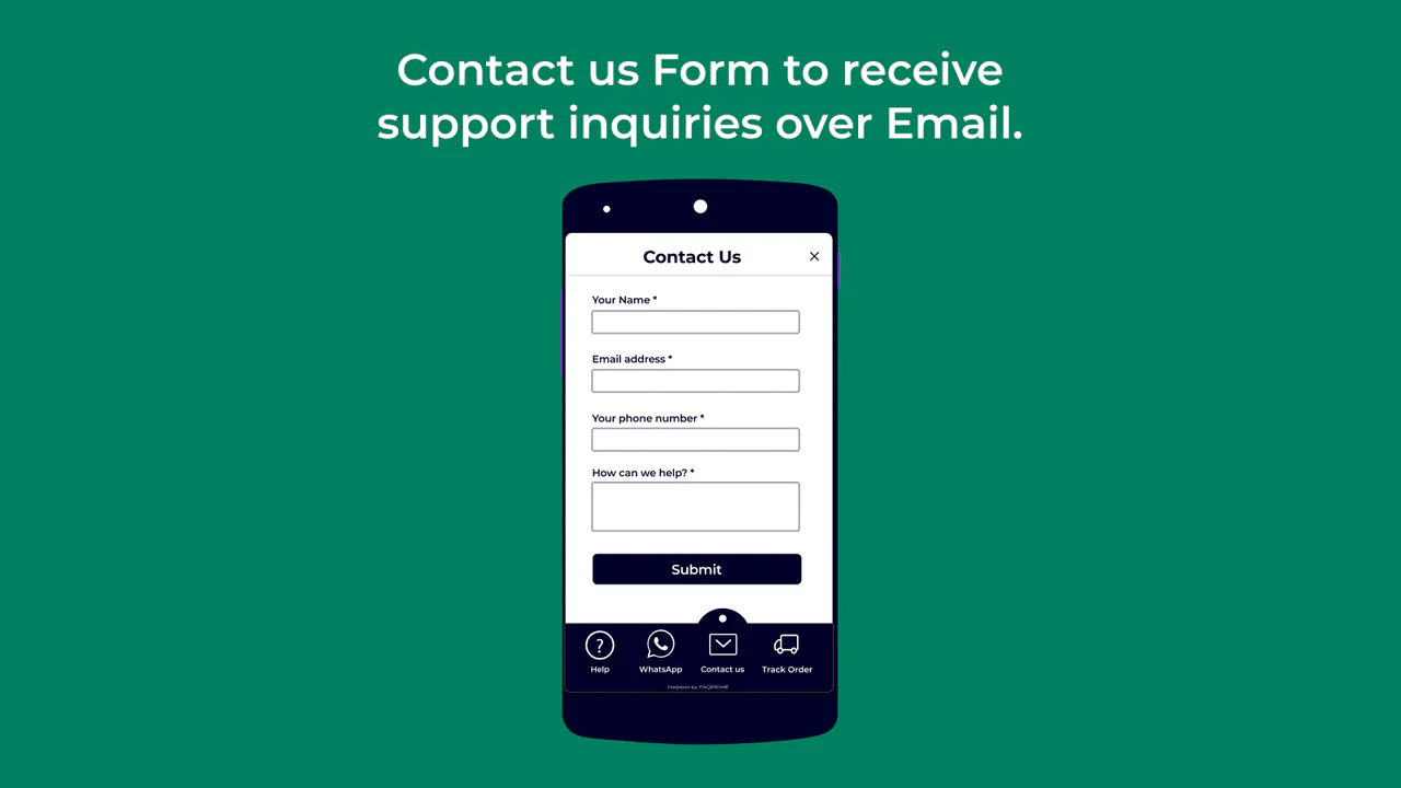 Faqprime Lite Contact us form