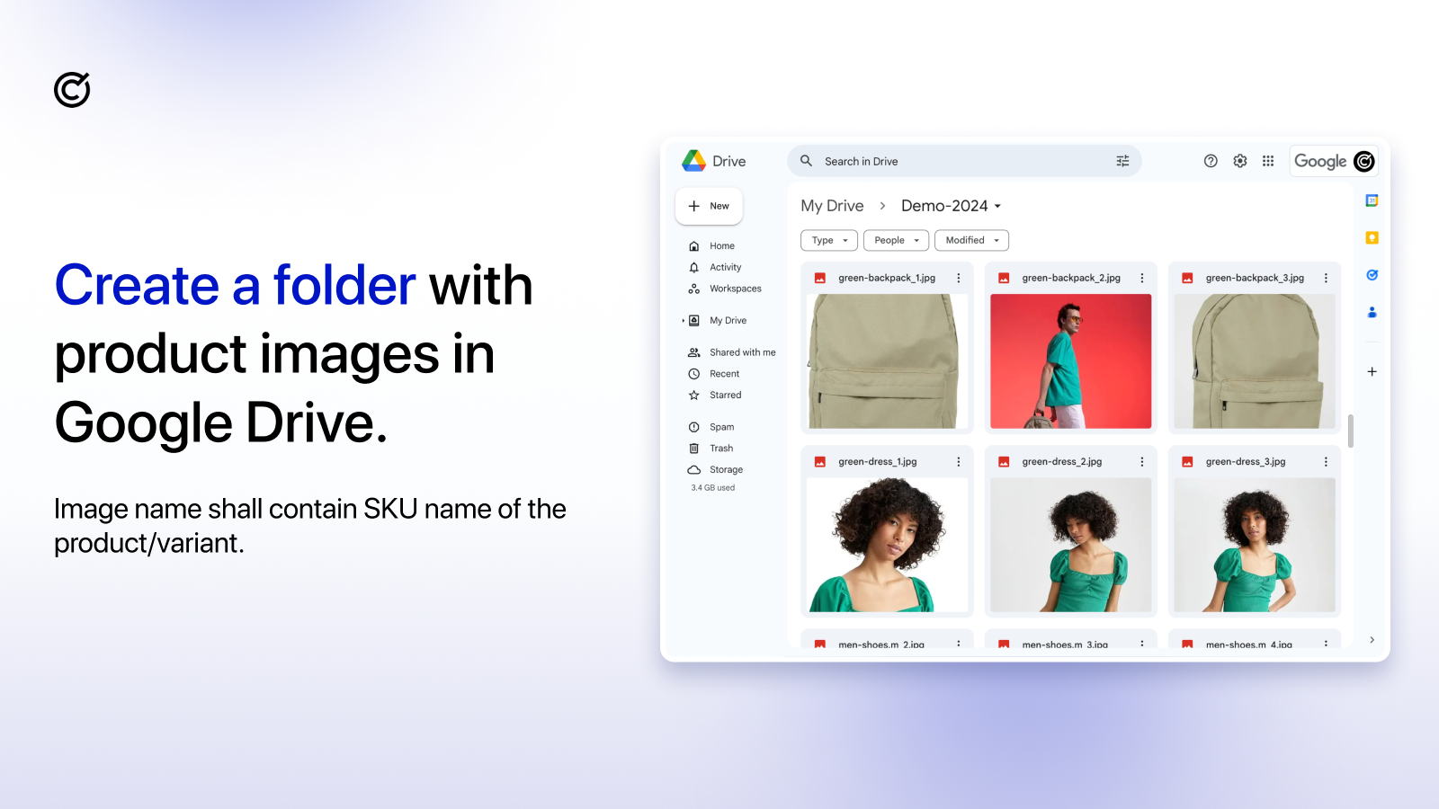 Step 1: Create a folder in Google Drive and store product photos