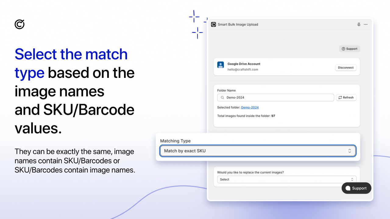 Stap 4: Selecteer het matchtype volgens SKU of Barcode