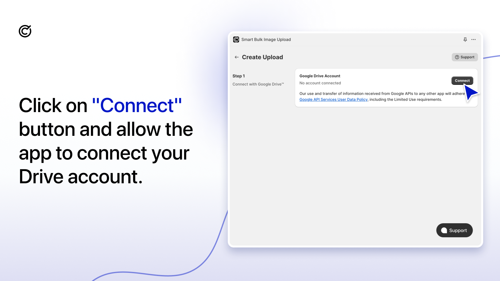 Passo 2: Conecte o aplicativo ao seu Google Drive para acessar as fotos do produto
