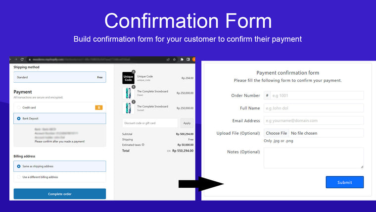 MPS: Confirmation Form Screenshot